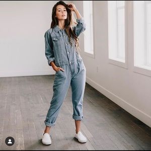 Mekari Apparel Long sleeve Denim Jumpsuit S/M